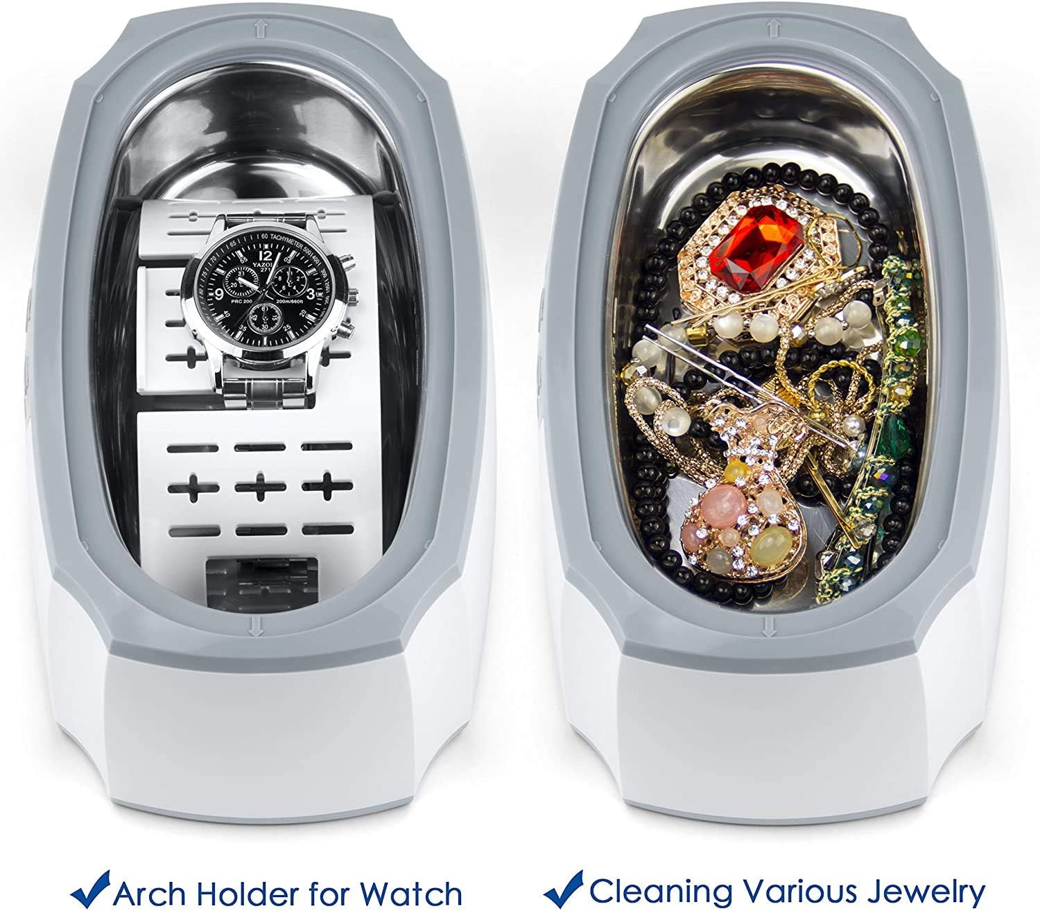 LifeBasis Ultraschallreinigungsgerät 420ml- (TESTSIEGER 2025) Brillenreinigungsgerät Ultraschallreiniger Ultraschallbad für Zahnersatz Brillen Schmuck,Uhren, Pinsel, Münze, Rasierkopf, Messer, 45000Hz 30W