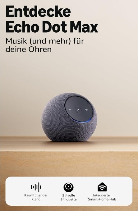 Amazon Echo Dot Max 2025 Smarter WLAN/Bluetooth-Lautsprecher mit Alexa